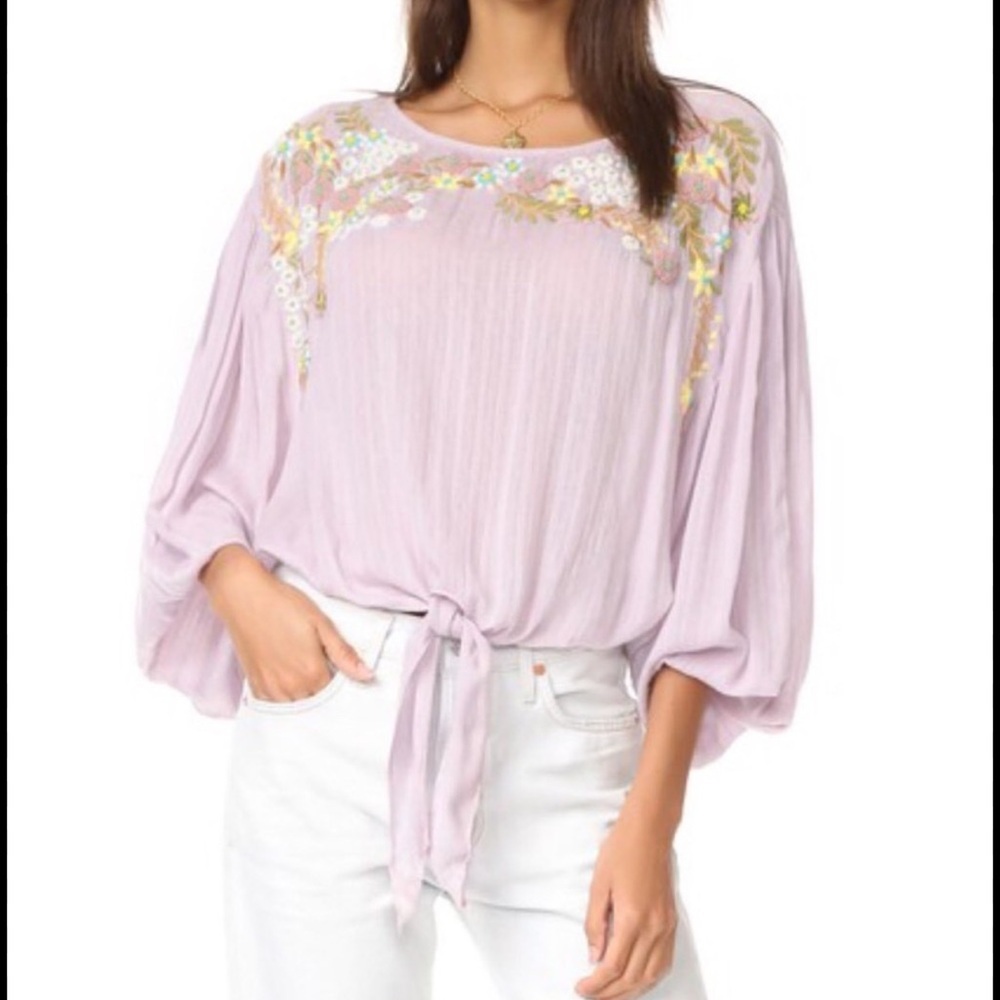 Free people up and away embroidered floral blouse size small - Picture 2 of 14